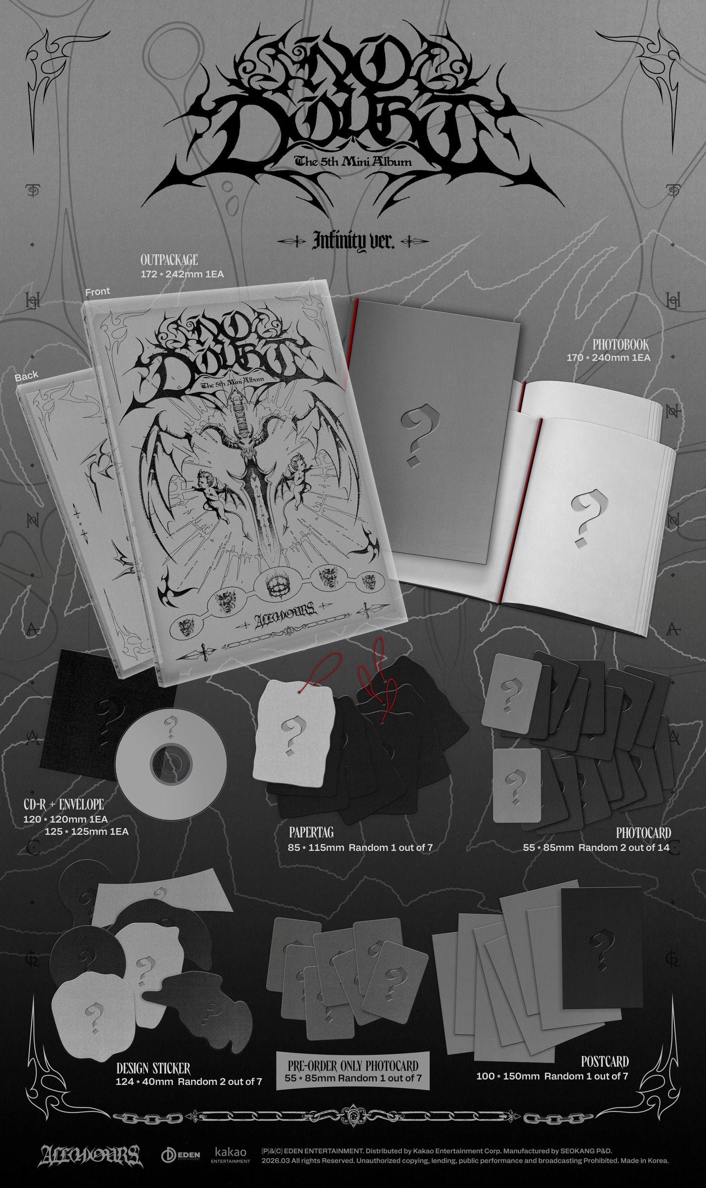ALL(H)OURS - NO DOUBT - 5th Mini Album (ETERNITY Ver. / INFINITY Ver.)