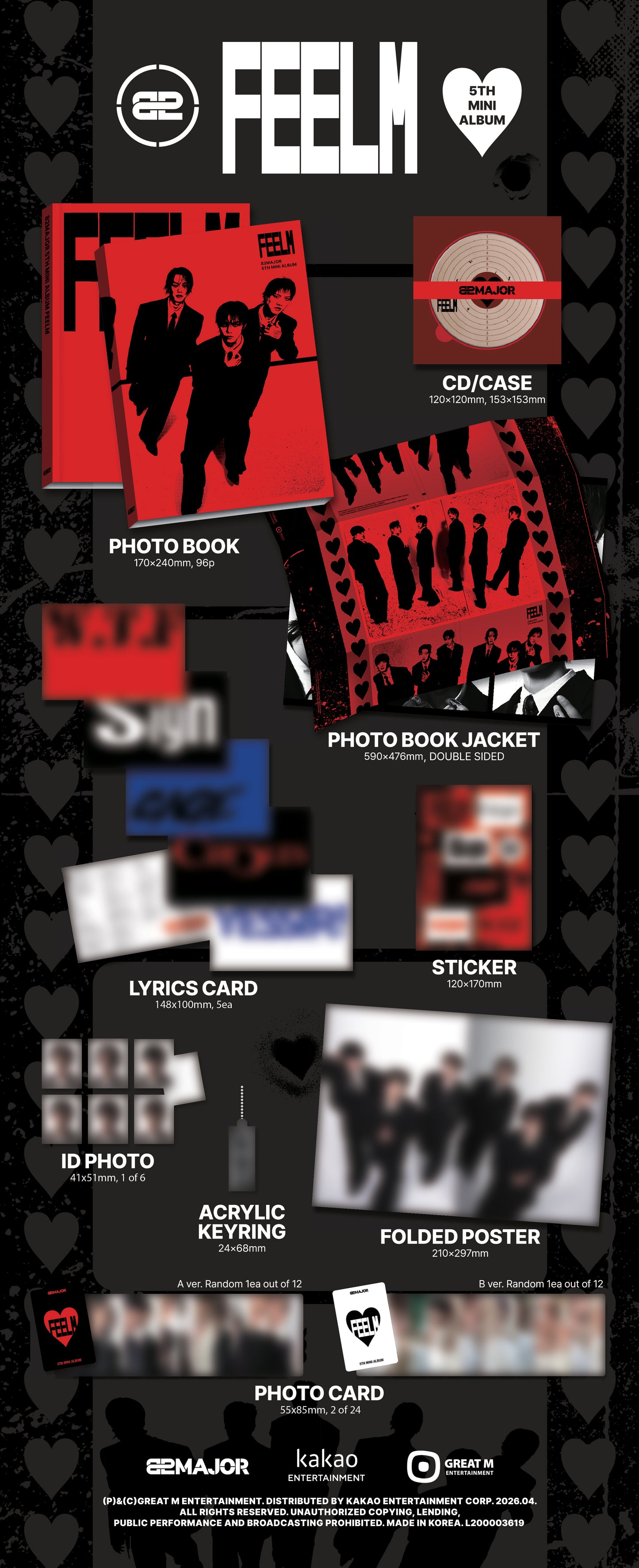 (Pre-Order + EUROPE SIGNED ALBUM EVENT) 82MAJOR - FEELM - 5TH MINI ALBUM (PHOTO BOOK Ver.)
