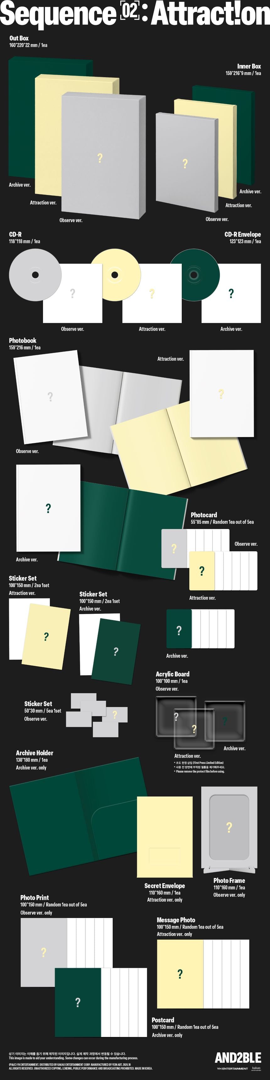 (Pre-Order) AND2BLE - Sequence 02: Attraction - 2nd Mini Album (Observe / Attraction / Archive Ver.)