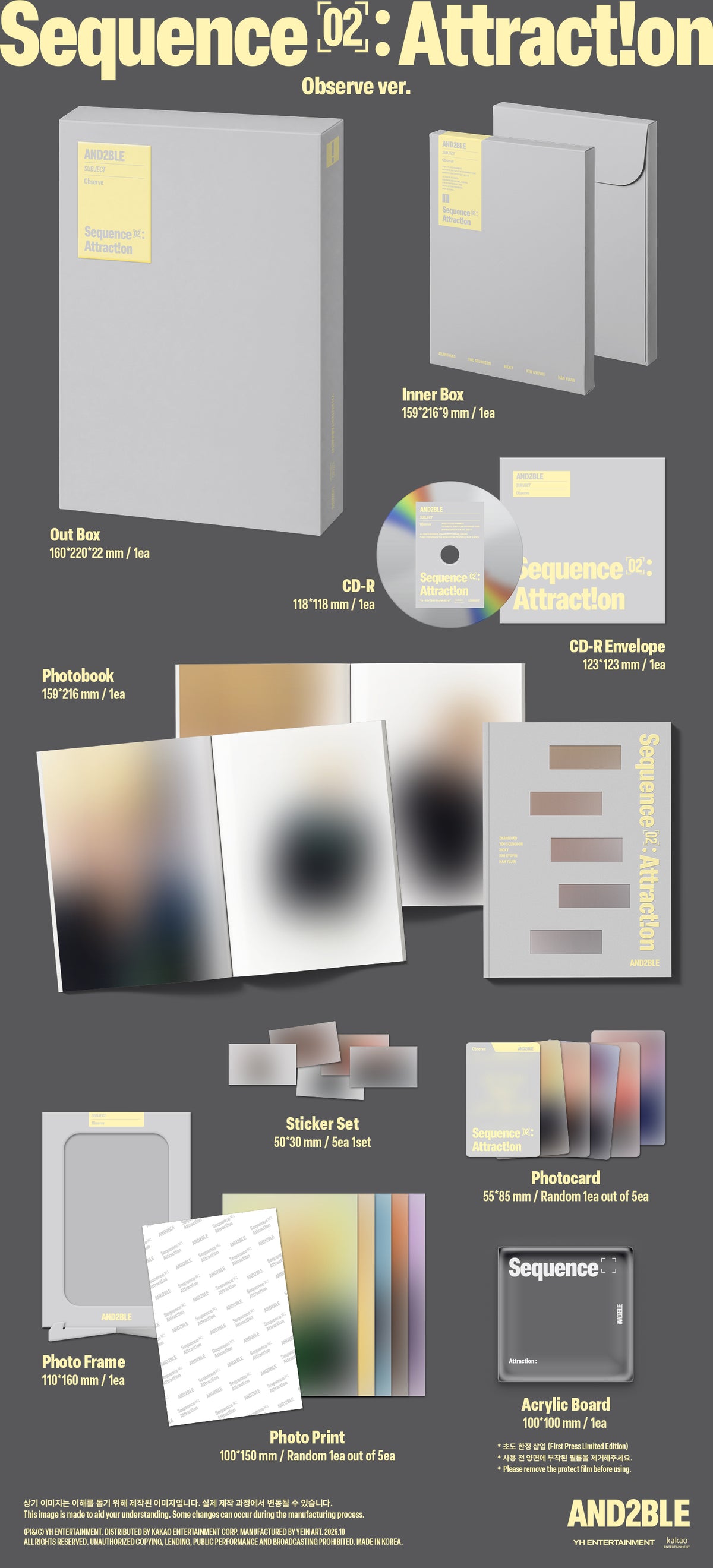 (Pre-Order) AND2BLE - Sequence 02: Attraction - 2nd Mini Album (Observe Ver. / Attraction Ver. / Archive Ver.)