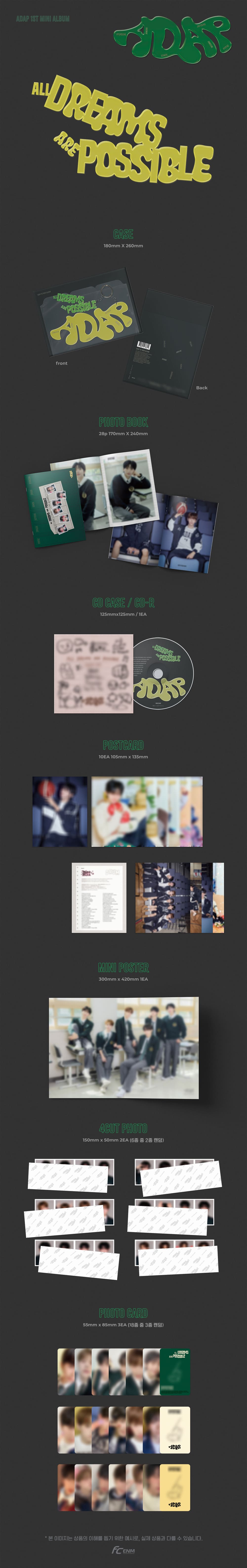 (Pre-Order) ADAP - ALL DREAMS ARE POSSIBLE - 1st Mini Album (Standard Ver.)