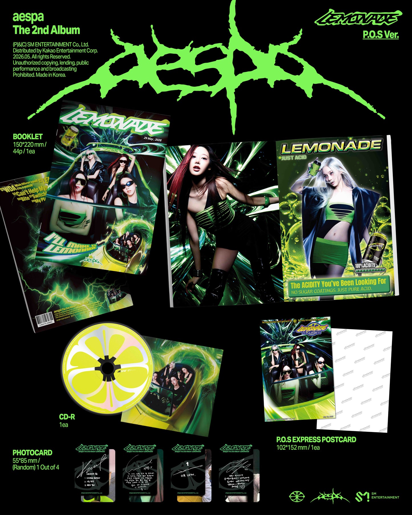 (Pre-Order) aespa - LEMONADE - 2nd Album (P.O.S Ver.)