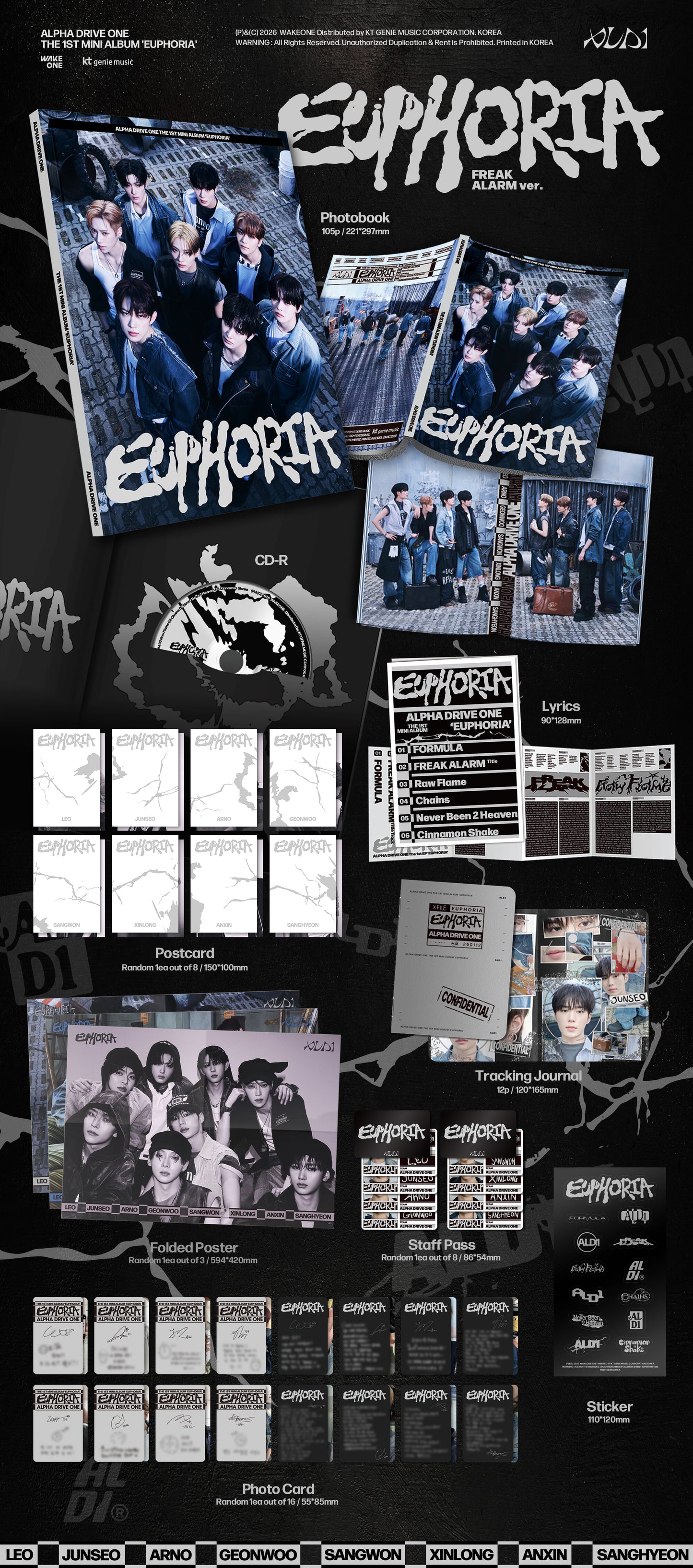 ALPHA DRIVE ONE - EUPHORIA - 1st Mini Album (Freak Alarm Ver.)