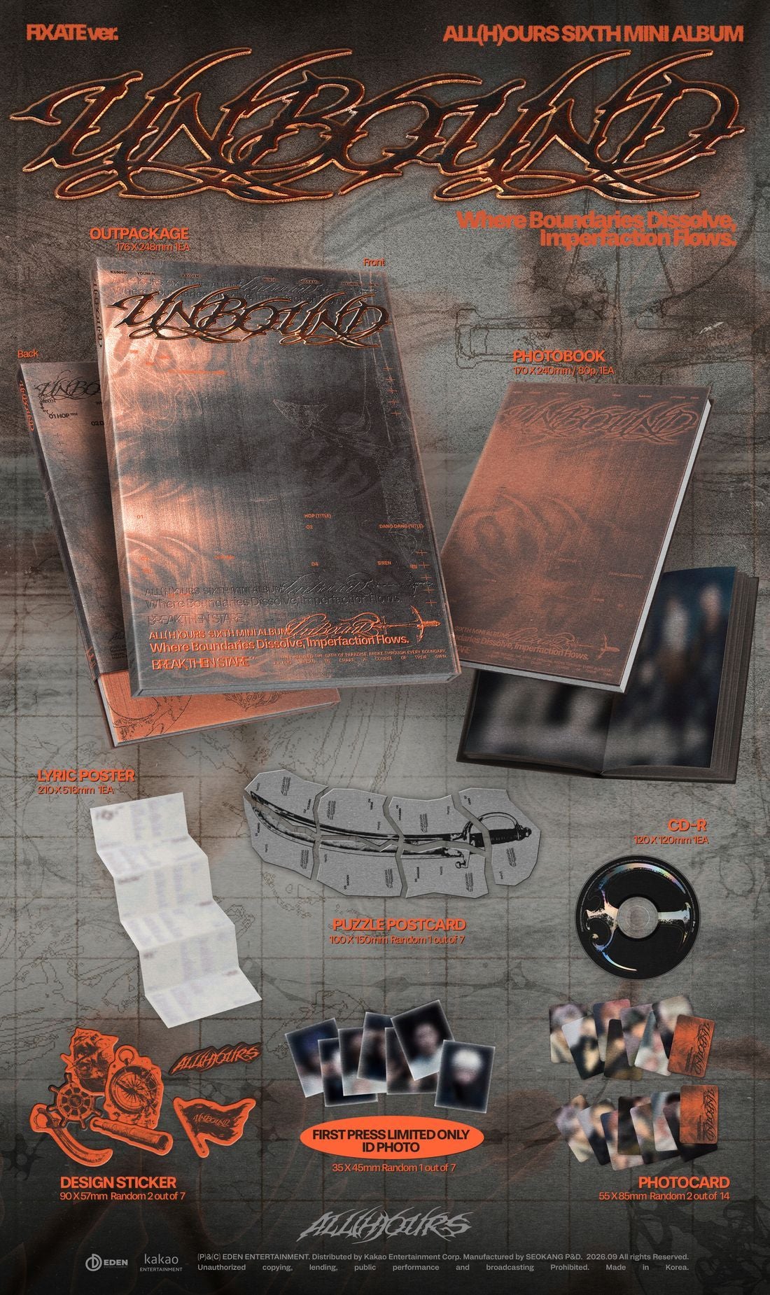 (Pre-Order + EUROPE SIGNED ALBUM EVENT) ALL(H)OURS - UNBOUND - 6th Mini Album (FIXATE Ver./ AWAKE Ver.)