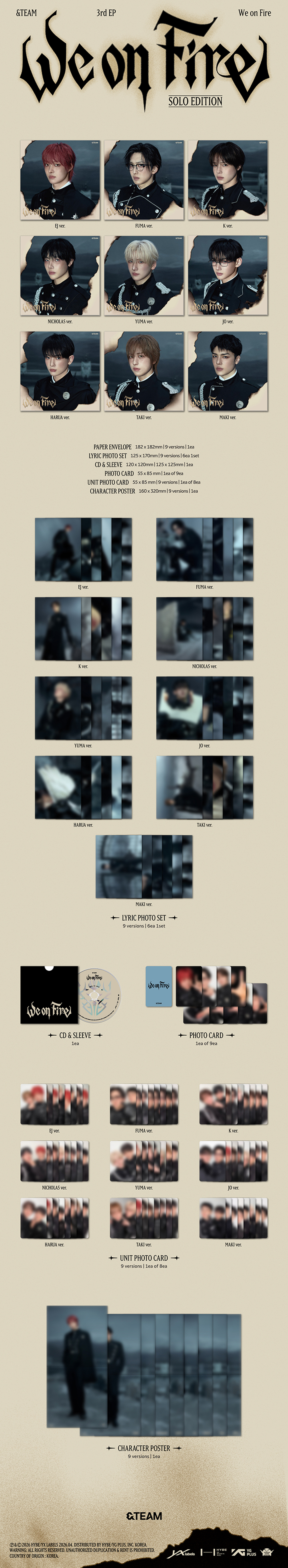 &TEAM - We on Fire - 3rd EP Album (Solo Edition)