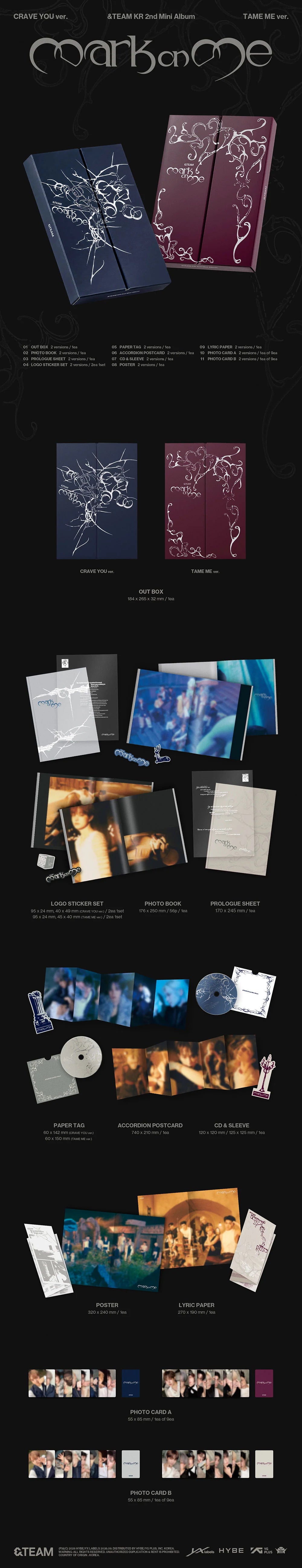 (Pre-Order) &TEAM - Mark on Me - KR 2nd Mini Album (Standard Ver.)