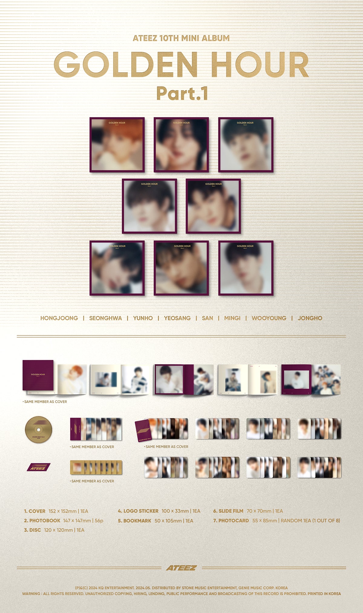 ATEEZ - GOLDEN HOUR : Part. 1 - 10th Mini Album (Digipak Ver.)