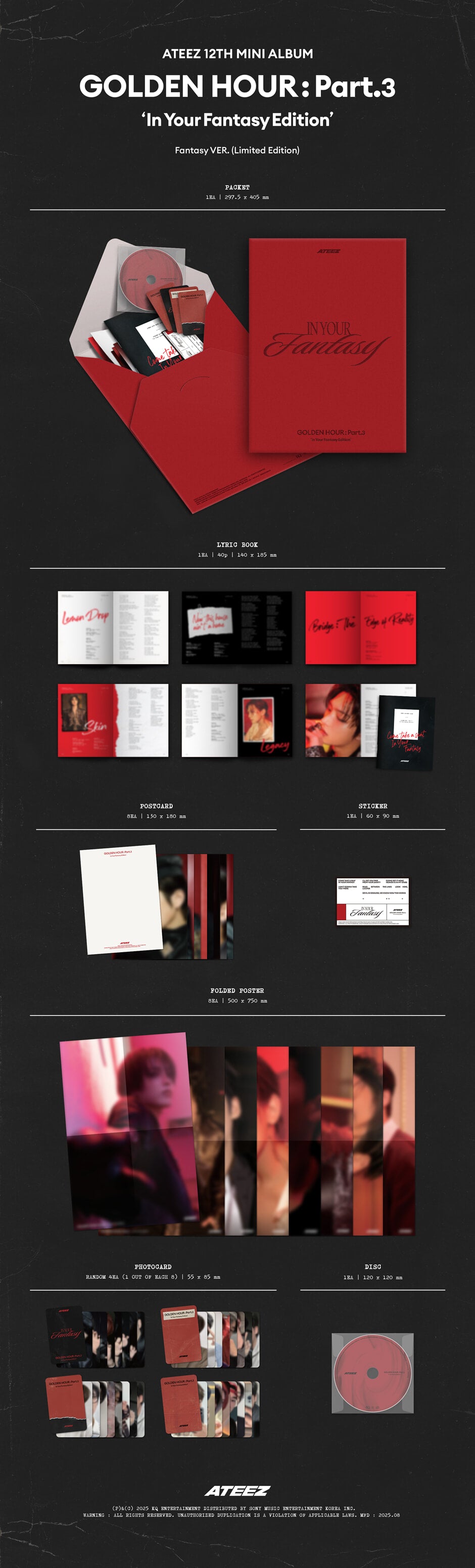 ATEEZ - GOLDEN HOUR : Part. 3 ’In Your Fantasy Edition’ - 12th Mini Album (Limited Ver.)