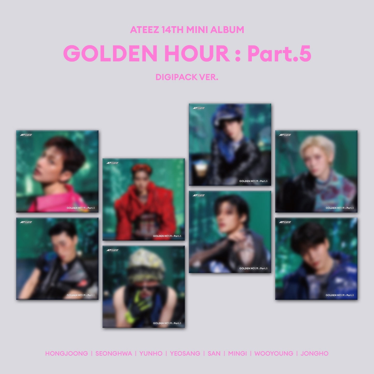 (Pre-Order + POB) ATEEZ - GOLDEN HOUR : Part.5 - Album (Digipack Ver.)