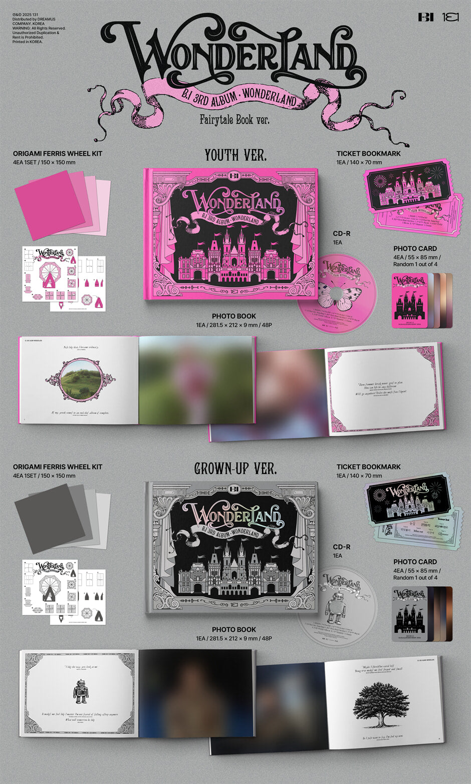 B.I - WONDERLAND - 3rd Album (Fairytale Book Ver.)