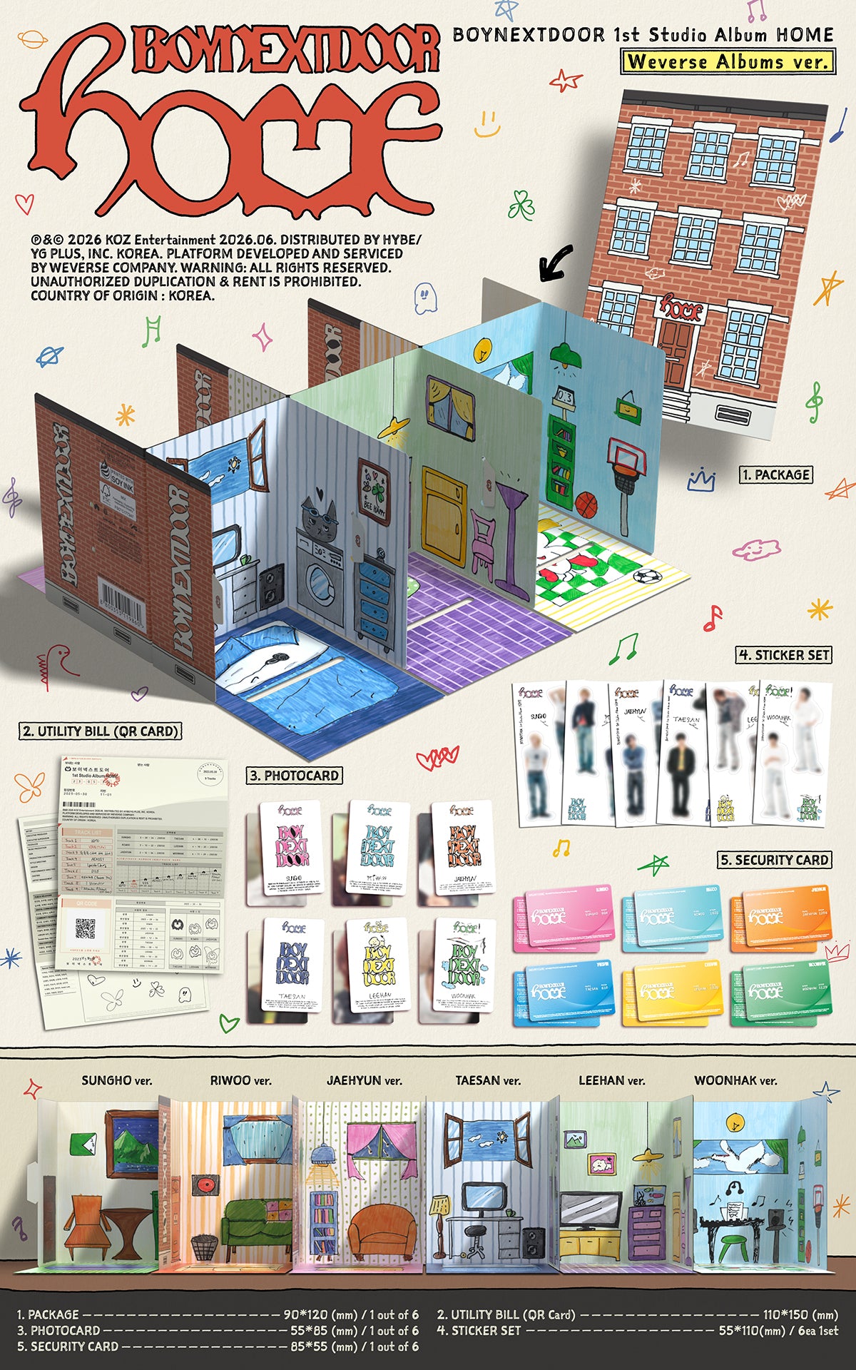 (Pre-Order) BOYNEXTDOOR - HOME - 1st Studio Album (Weverse Albums Ver.)