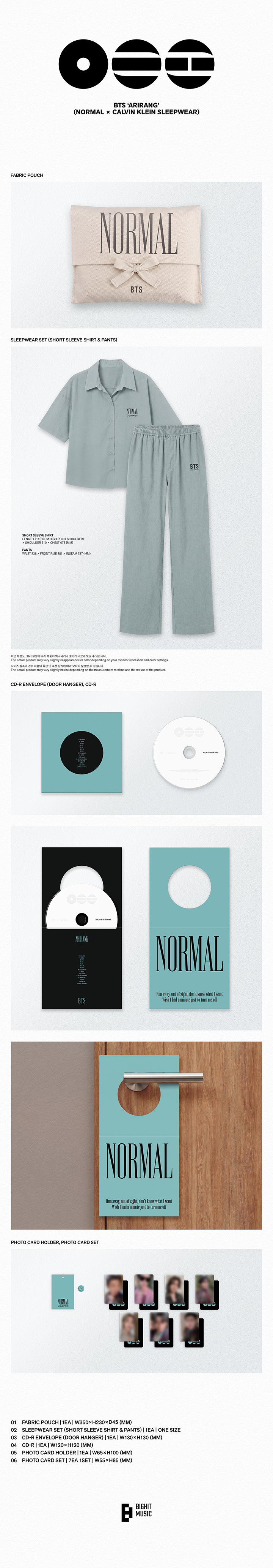 (Pre-Order) BTS - ARIRANG - Album (NORMAL X CALVIN KLEIN SLEEPWEAR Ver.)