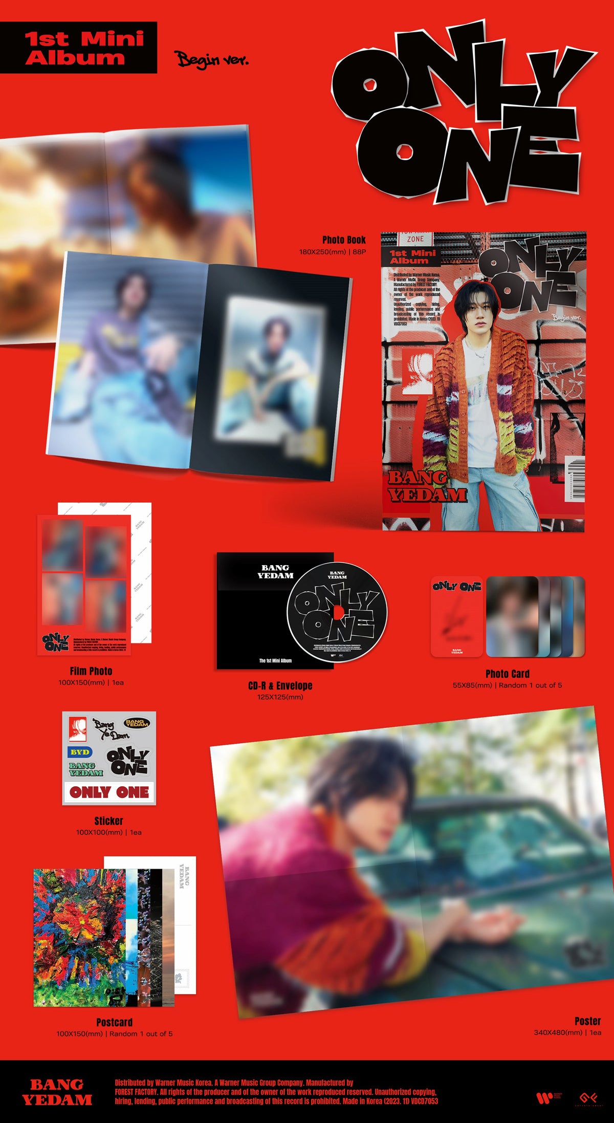 BANG YEDAM - Only One - 1st Mini Album