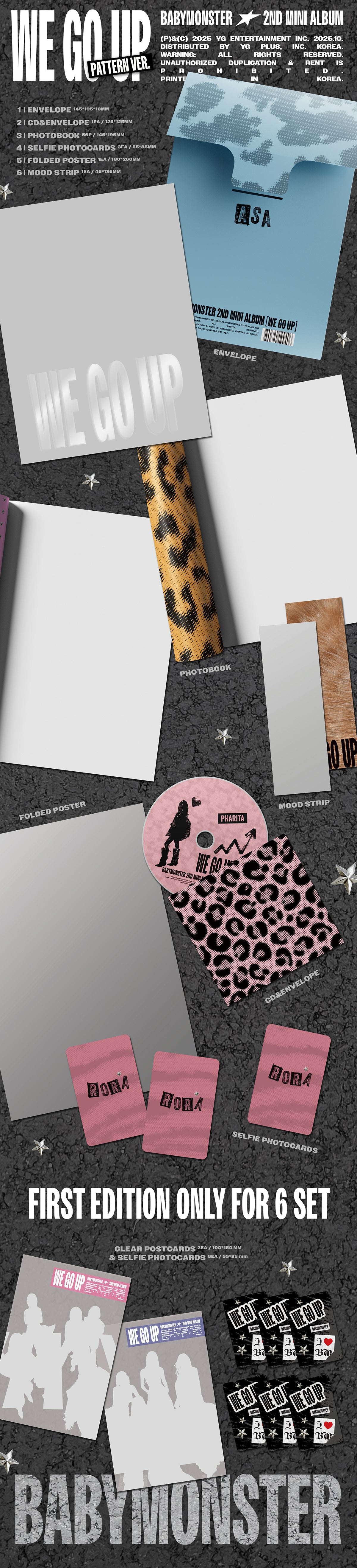 BABYMONSTER - WE GO UP - 2nd Mini Album (PATTERN Ver.)