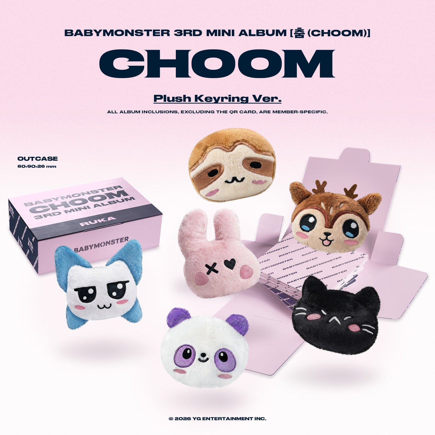 BABYMONSTER - CHOOM - 3rd Mini Album (Plush Keyring Ver.)