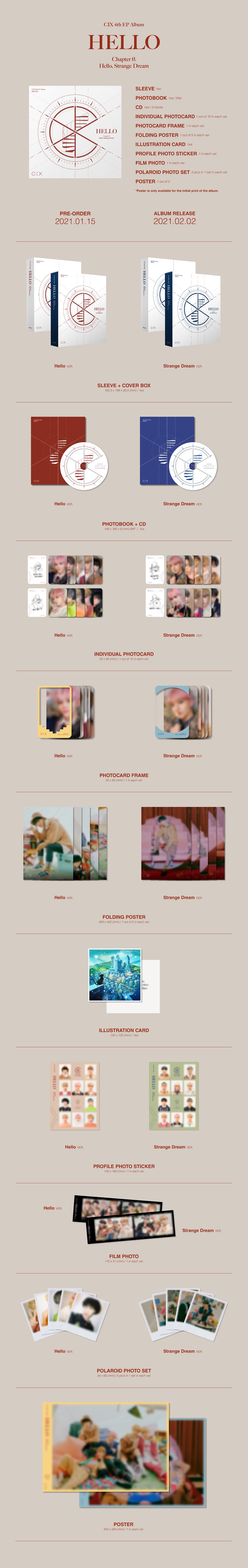 CIX - HELLO CHAPTER Ø : Hello, Strange Dream - 4th EP Album