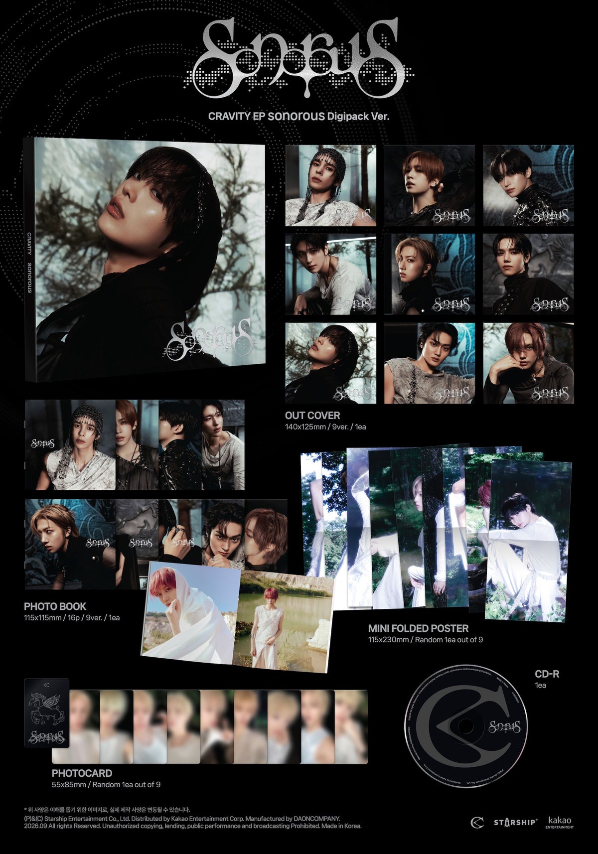 (Pre-Order) CRAVITY - sonorous - 9th EP Album (Digipack Ver. / Limited)