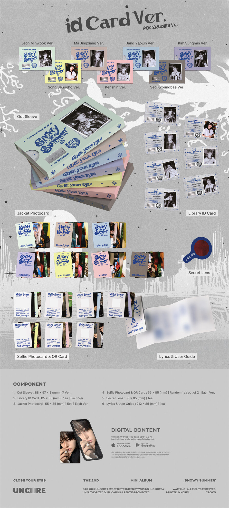 CLOSE YOUR EYES - Snowy Summer - 2nd Mini Album (POCA Album Ver. - ID Card Ver.)
