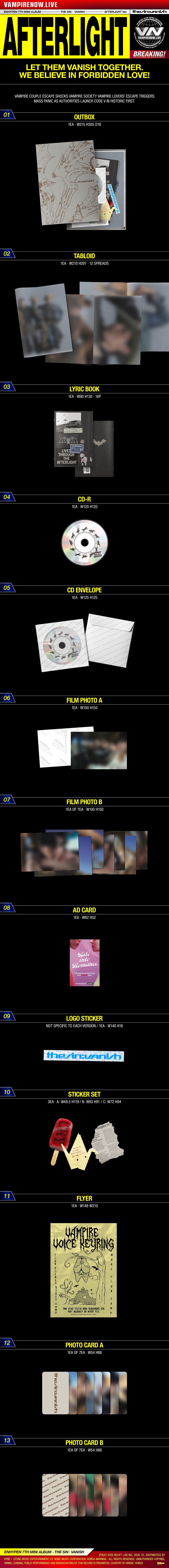 (Pre-Order + POB) ENHYPEN - THE SIN : VANISH - 7th Mini Album (Standard Ver.)