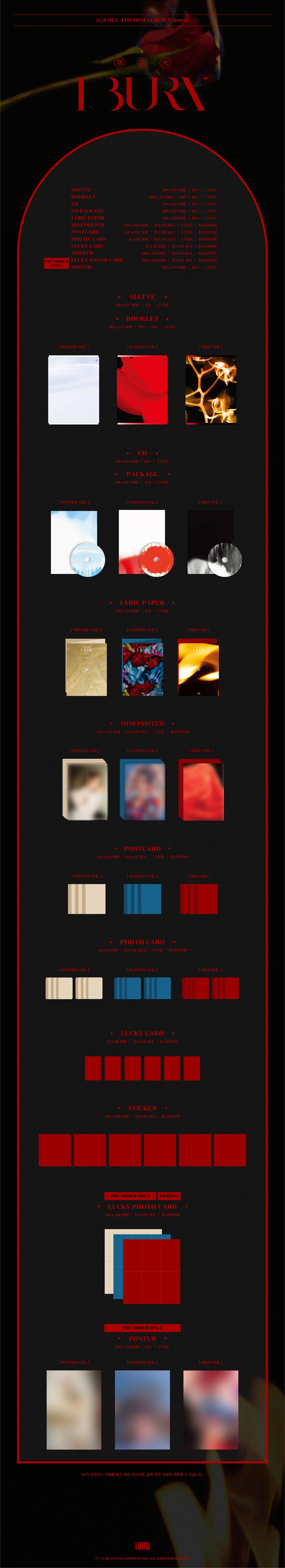 (G)I-DLE - I BURN - 4th Mini Album (Fire Ver.)