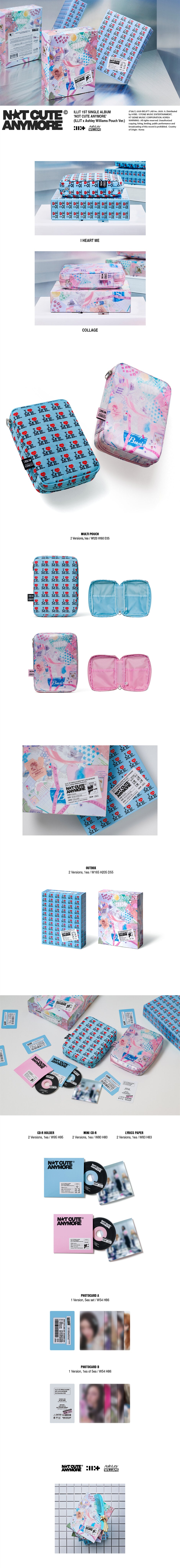 ILLIT - NOT CUTE ANYMORE - 1st Single Album (ILLIT x Ashley Williams Pouch Ver. I HEART ME)