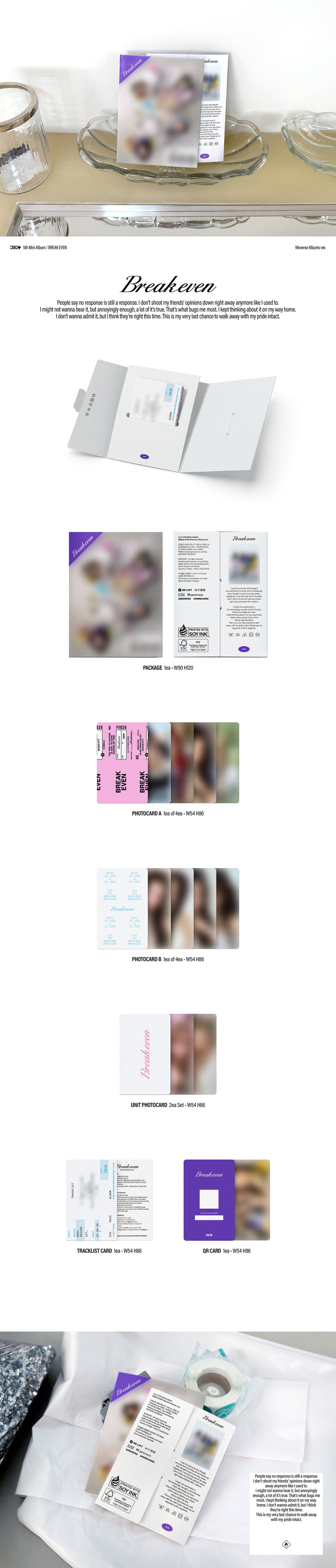 (Pre-Order) ILLIT - BREAK EVEN - 5th Mini Album (Weverse Albums Ver.)