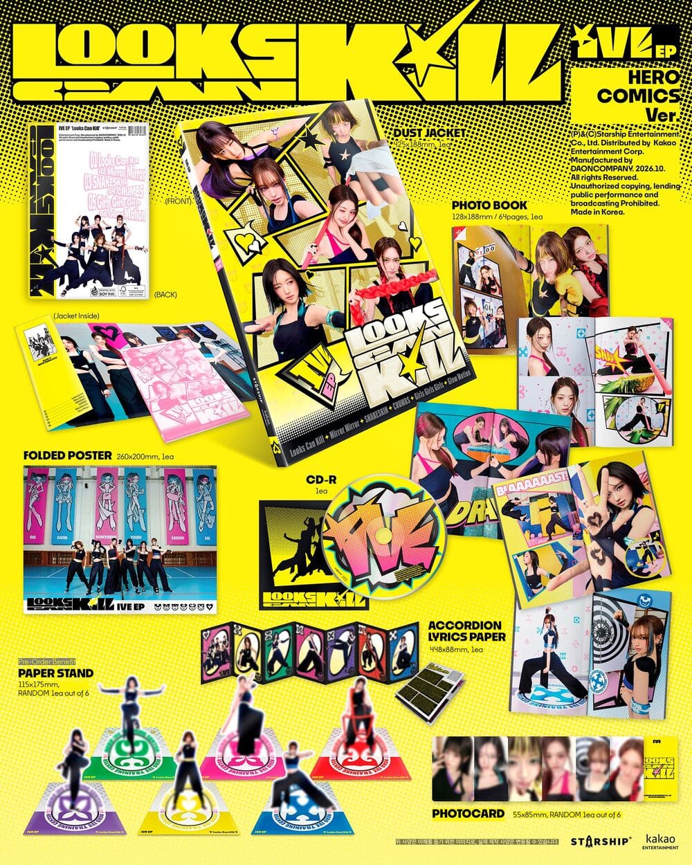 (Pre-Order + POB) IVE - Looks Can Kill - EP Album (Hero Comics Ver.)