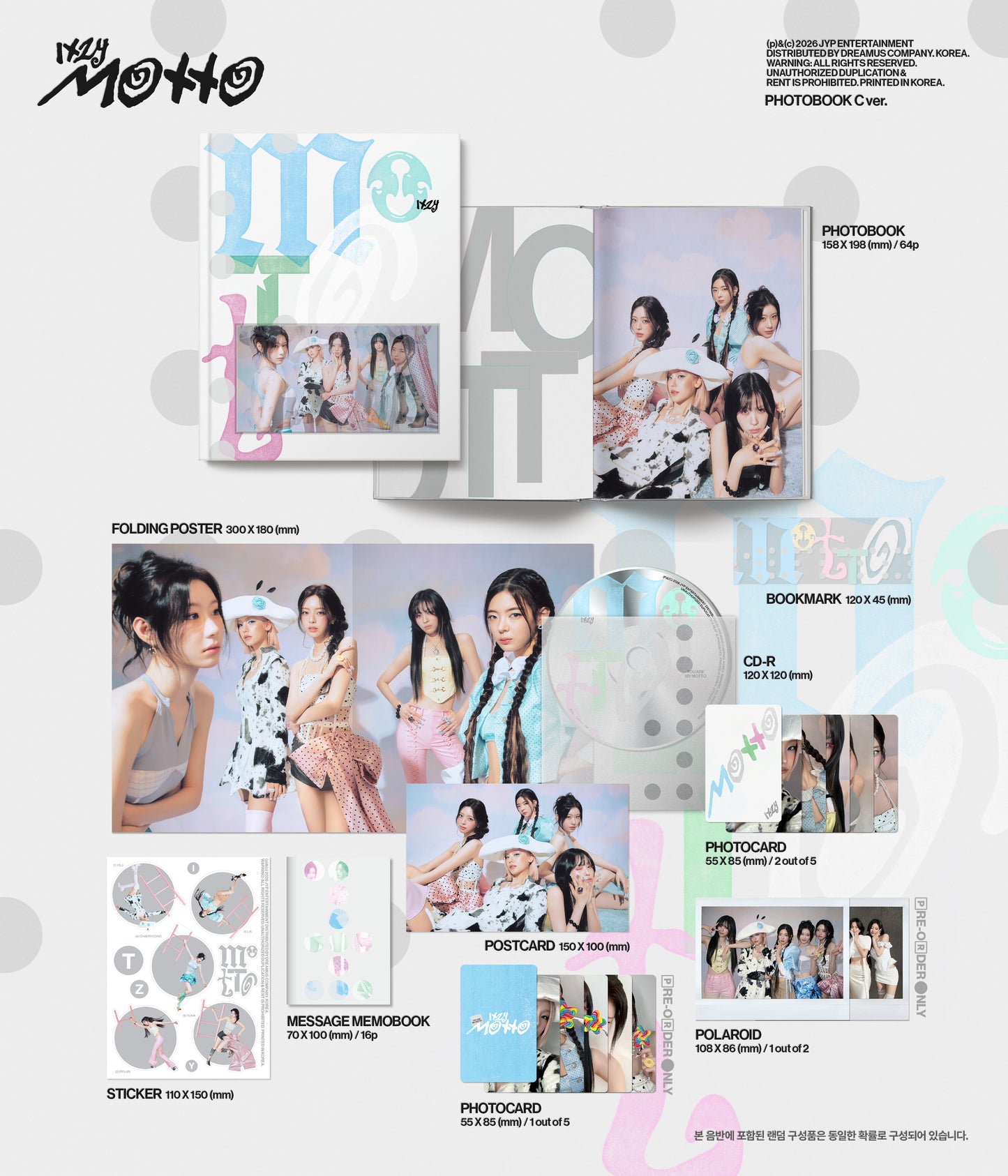 (3 Ver. SET // Pre-Order + POB) ITZY - Motto - Album (Photobook Ver.)