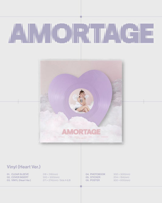 JISOO (BLACKPINK) - AMORTAGE - Album Vinyl (Heart Ver.)