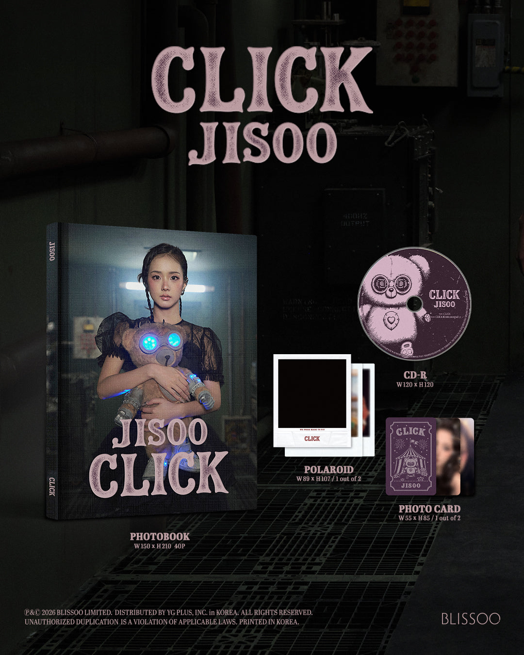 (Pre-Order) JISOO (BLACKPINK) - CLICK - Single Album (PHOTOBOOK Ver.)