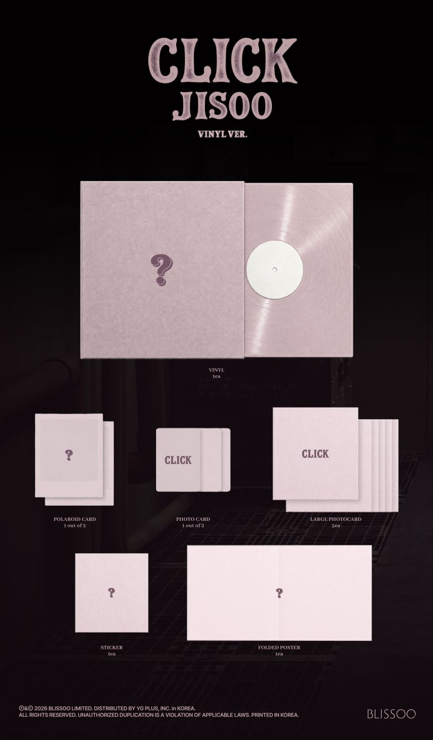 (Pre-Order) JISOO (BLACKPINK) - CLICK - Single Album (LP Ver.)