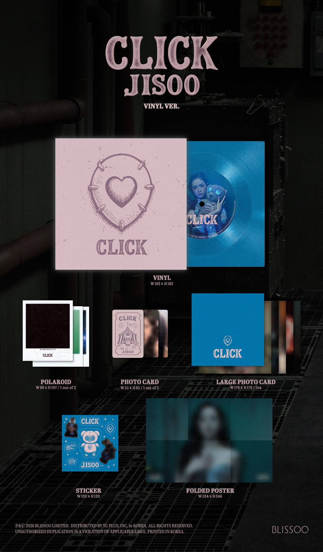 (Pre-Order) JISOO (BLACKPINK) - CLICK - Single Album (LP Ver.)