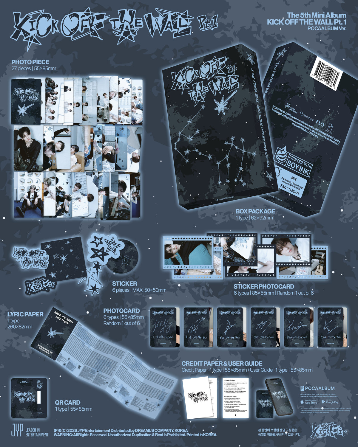 (Pre-Order) KickFlip - KICK OFF THE WALL Pt.1 - 5th Mini Album (POCAALBUM Ver.)