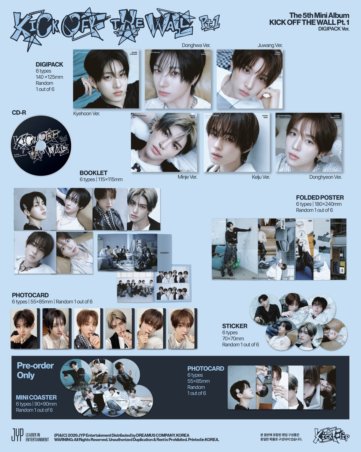 (Pre-Order) KickFlip - KICK OFF THE WALL Pt.1 - 5th Mini Album (Digipack Ver.)