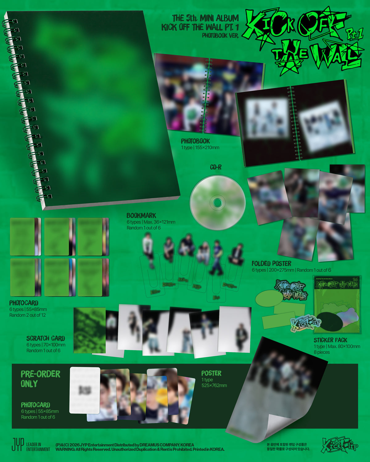 (Pre-Order) KickFlip - KICK OFF THE WALL Pt.1 - 5th Mini Album (Photobook Ver.)