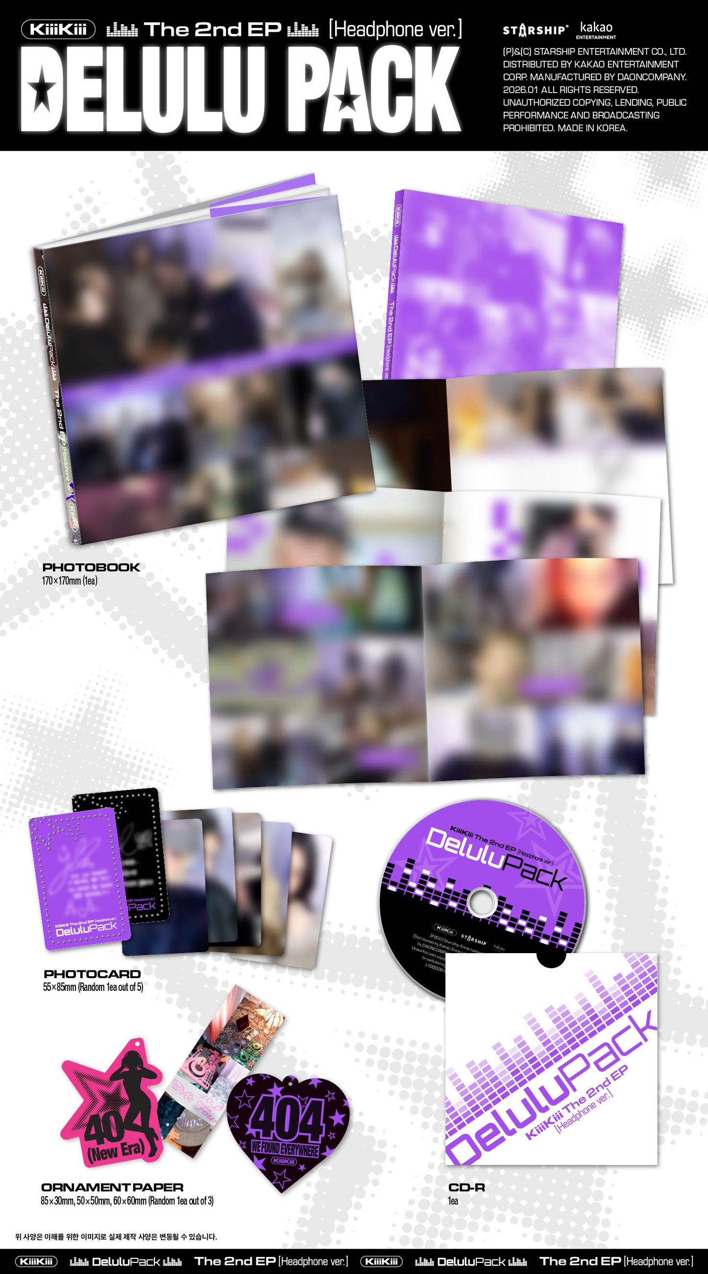 (Pre-Order) KiiiKiii - Delulu Pack - 2nd EP Album (Headphone Ver.)