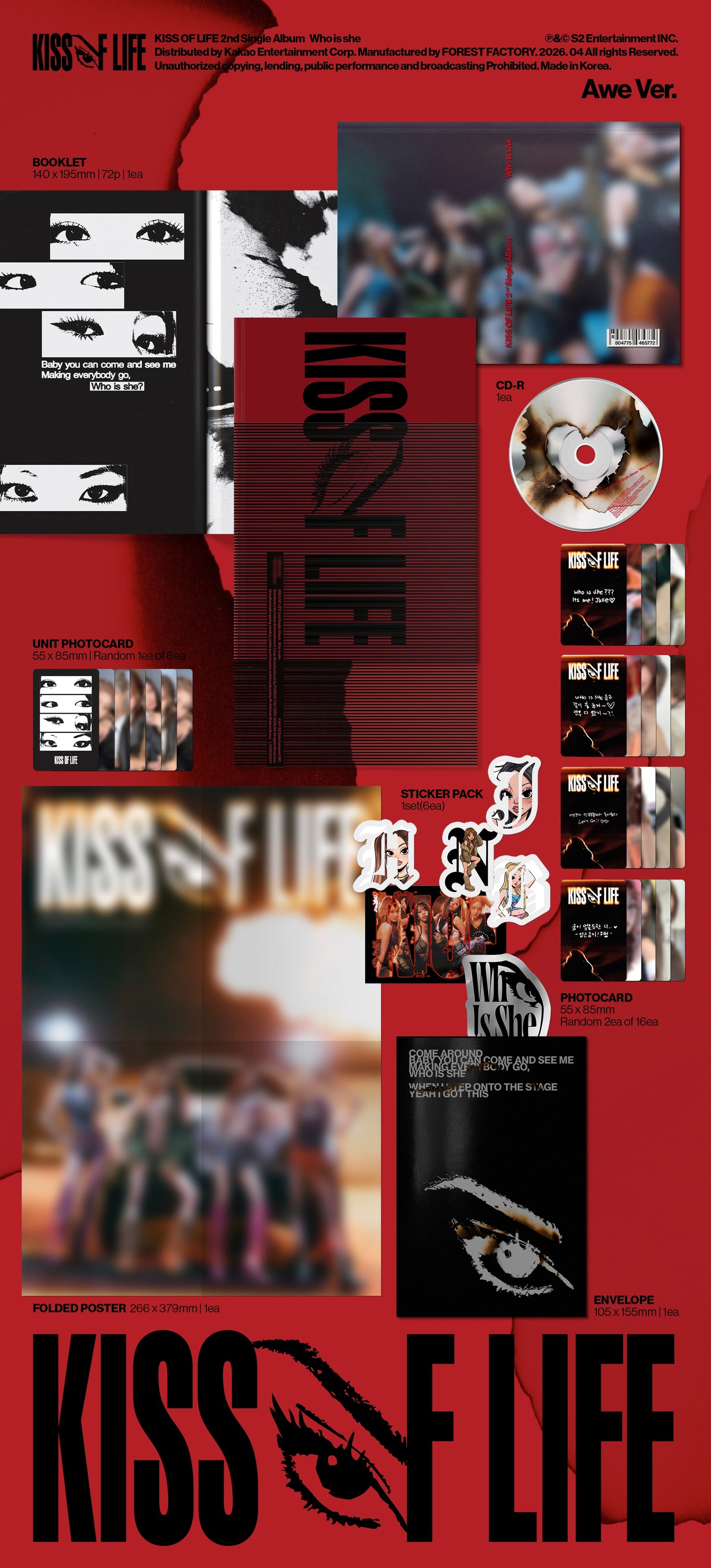 (Pre-Order) KISS OF LIFE - Who is she - 2nd Single Album (Awe Ver.)