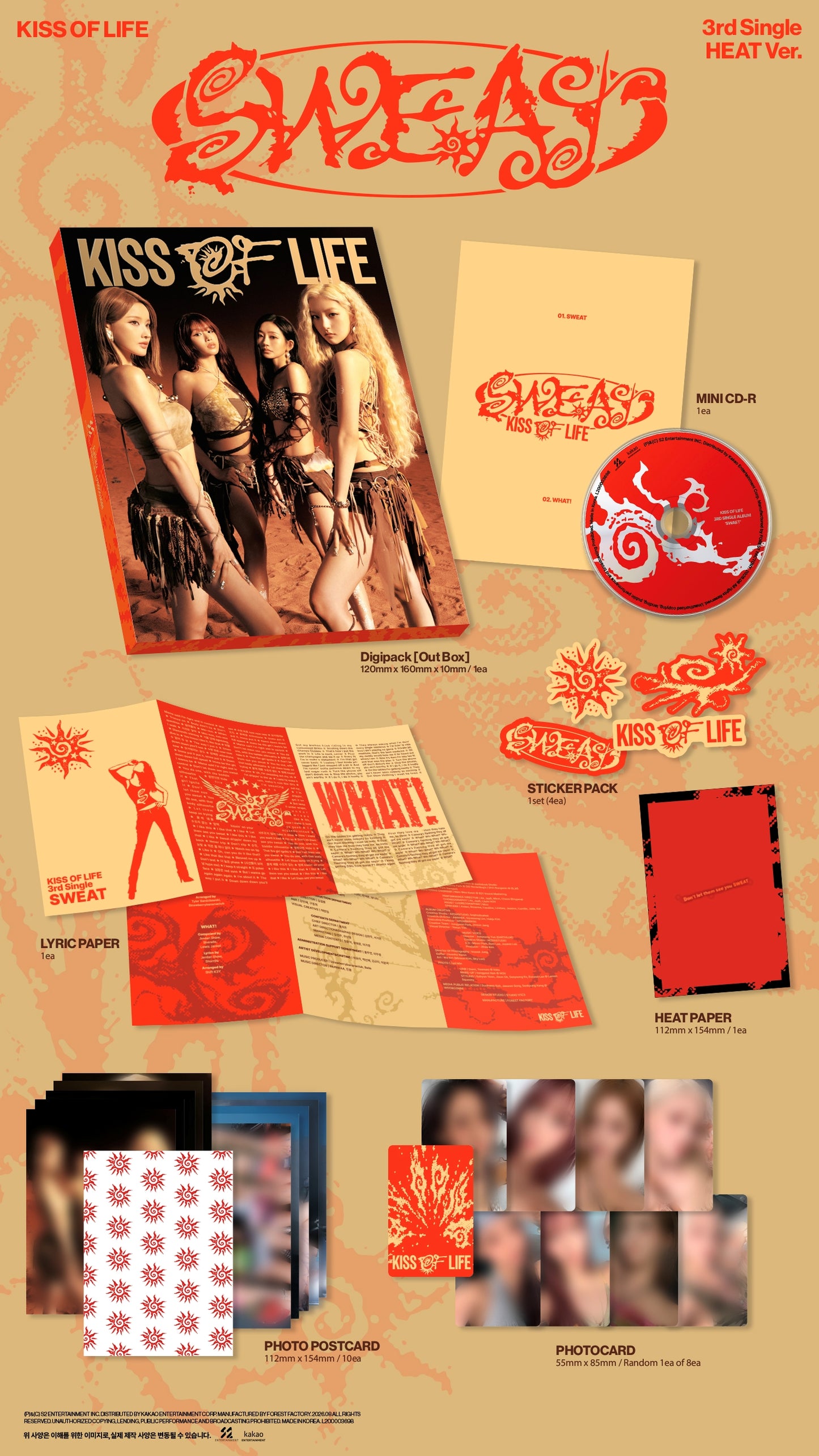 (Pre-Order) KISS OF LIFE - SWEAT - 3rd Single Album (Standard Ver.)