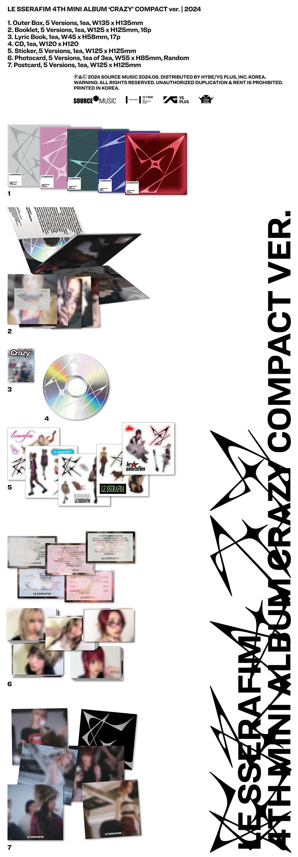 LE SSERAFIM - CRAZY - 4th Mini Album (COMPACT Ver.)