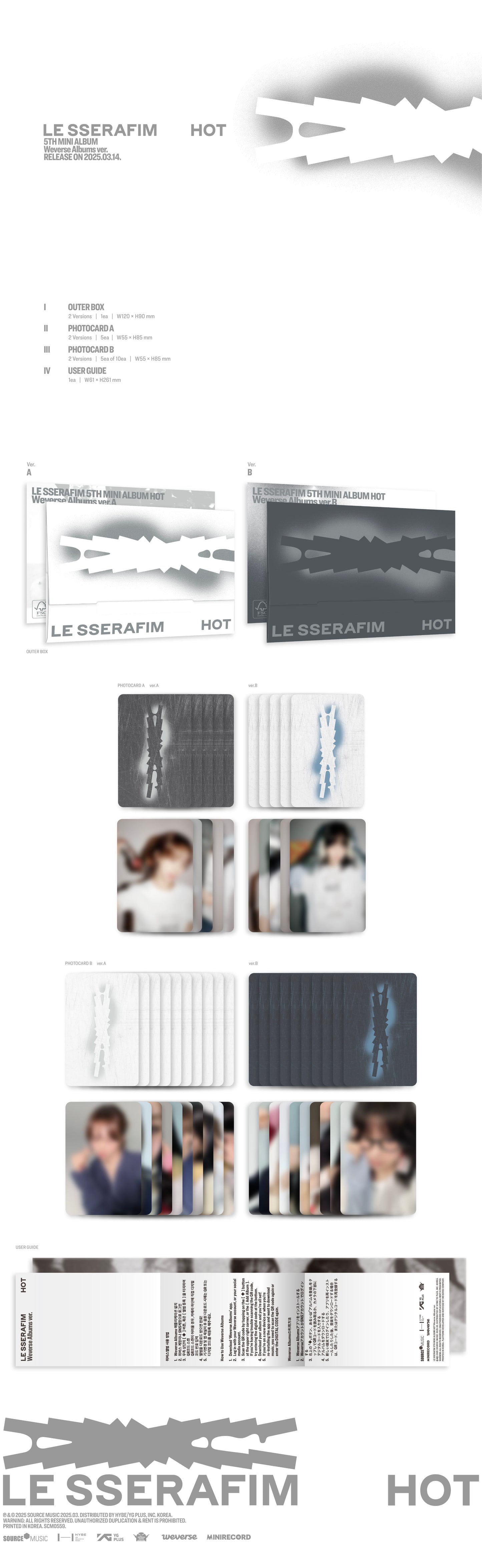 LE SSERAFIM - HOT - 5th Mini Album (WEVERSE ALBUM Ver.)