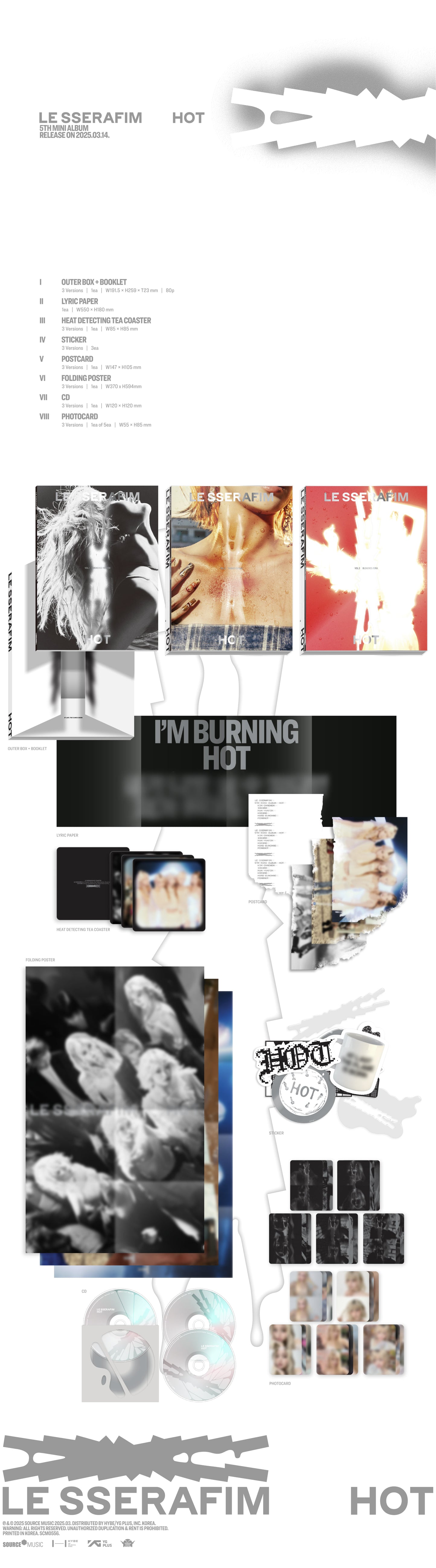 LE SSERAFIM - HOT - 5th Mini Album (Standard Ver.)