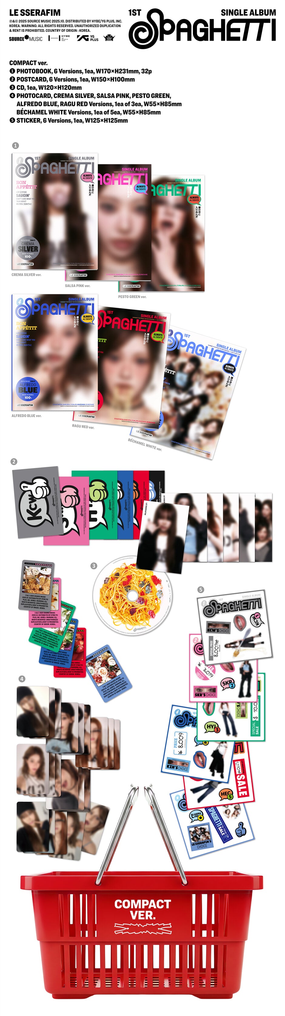 LE SSERAFIM - SPAGHETTI - 1st Single Album (Compact Ver.)