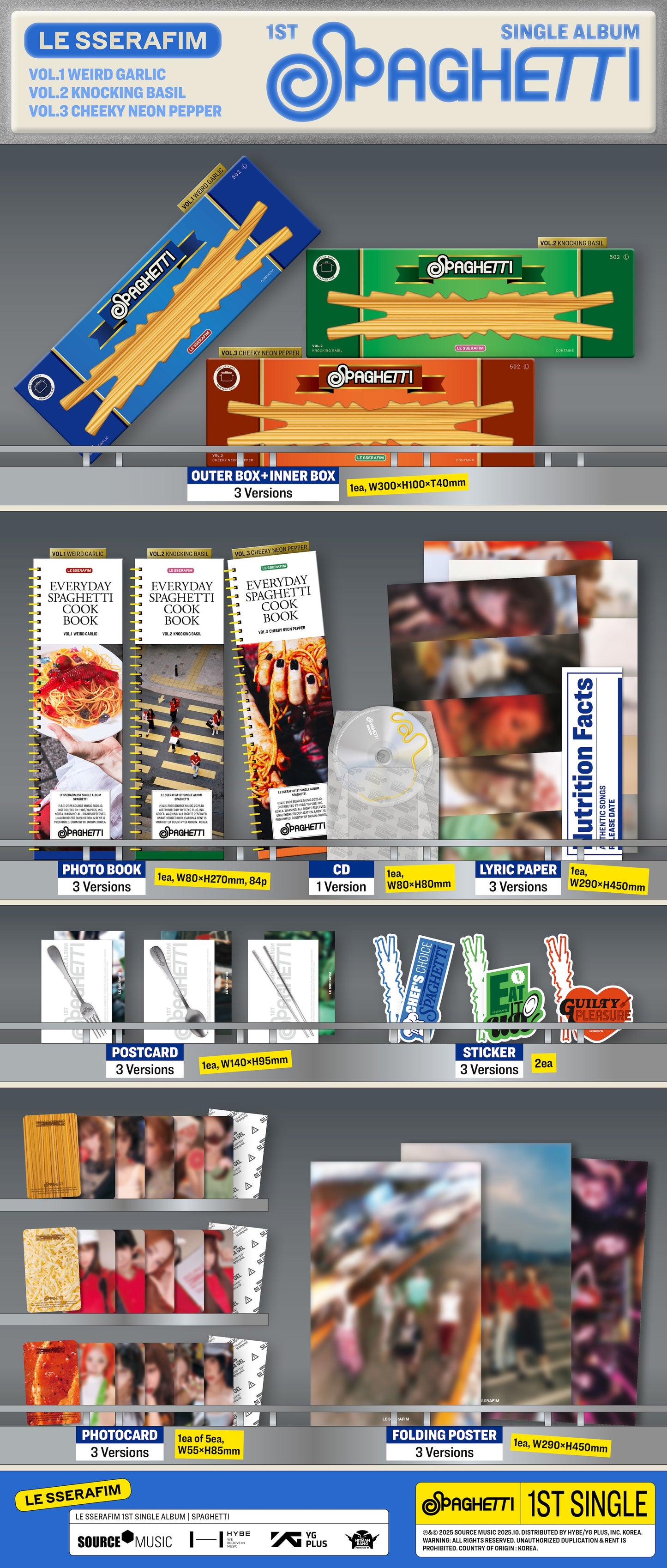 LE SSERAFIM - SPAGHETTI - 1st Single Album (Standard Ver.)