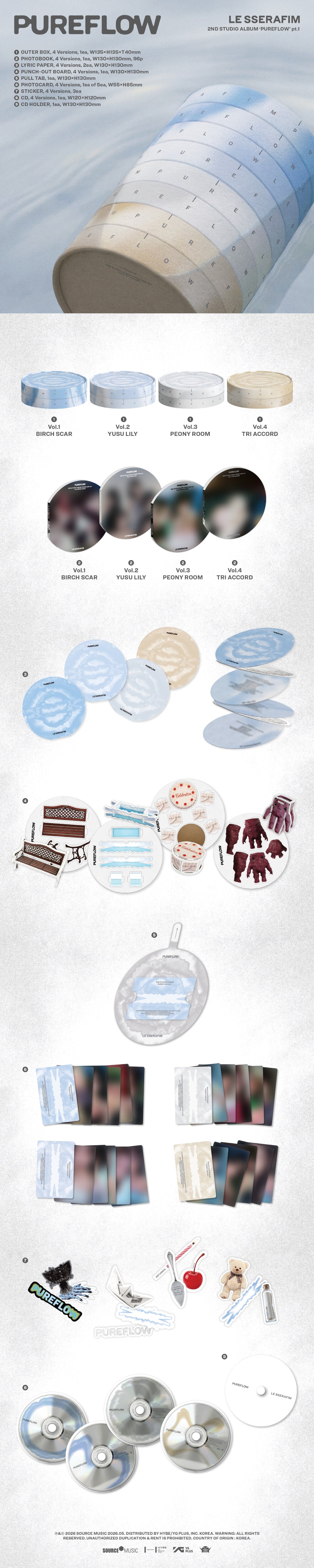 (Pre-Order) LE SSERAFIM - 'PUREFLOW' pt.1 - 2nd Studio Album (Standard Ver.)