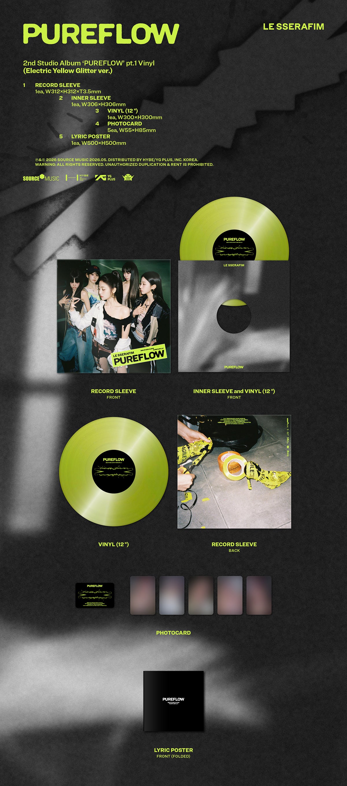 (Pre-Order) LE SSERAFIM - 'PUREFLOW' pt.1 - 2nd Studio Album (Vinyl Ver.)