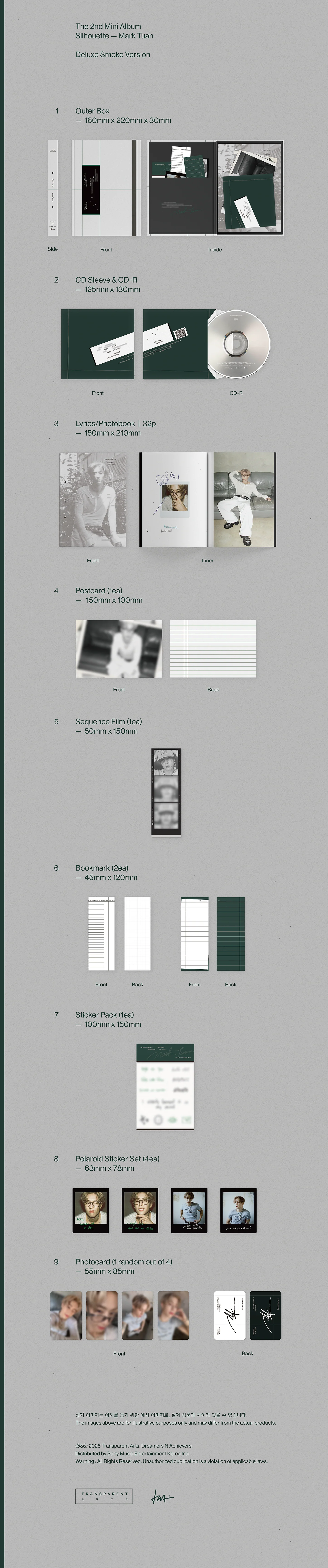 MARK TUAN - Silhouette - 2nd Mini Album (Deluxe Smoke Ver.)