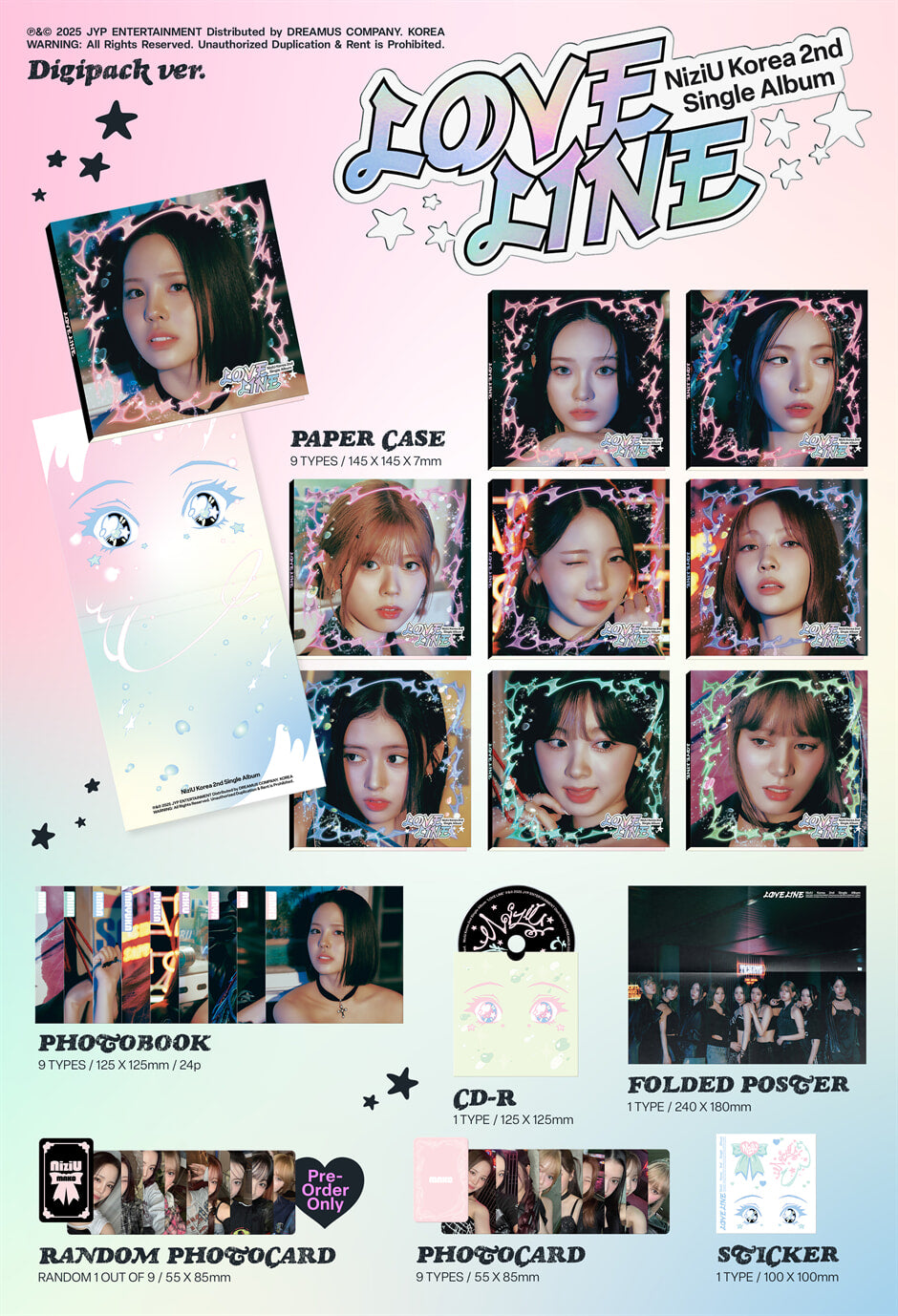 NiziU - LOVE LINE - 2nd Korean Single (Digipack Ver.)