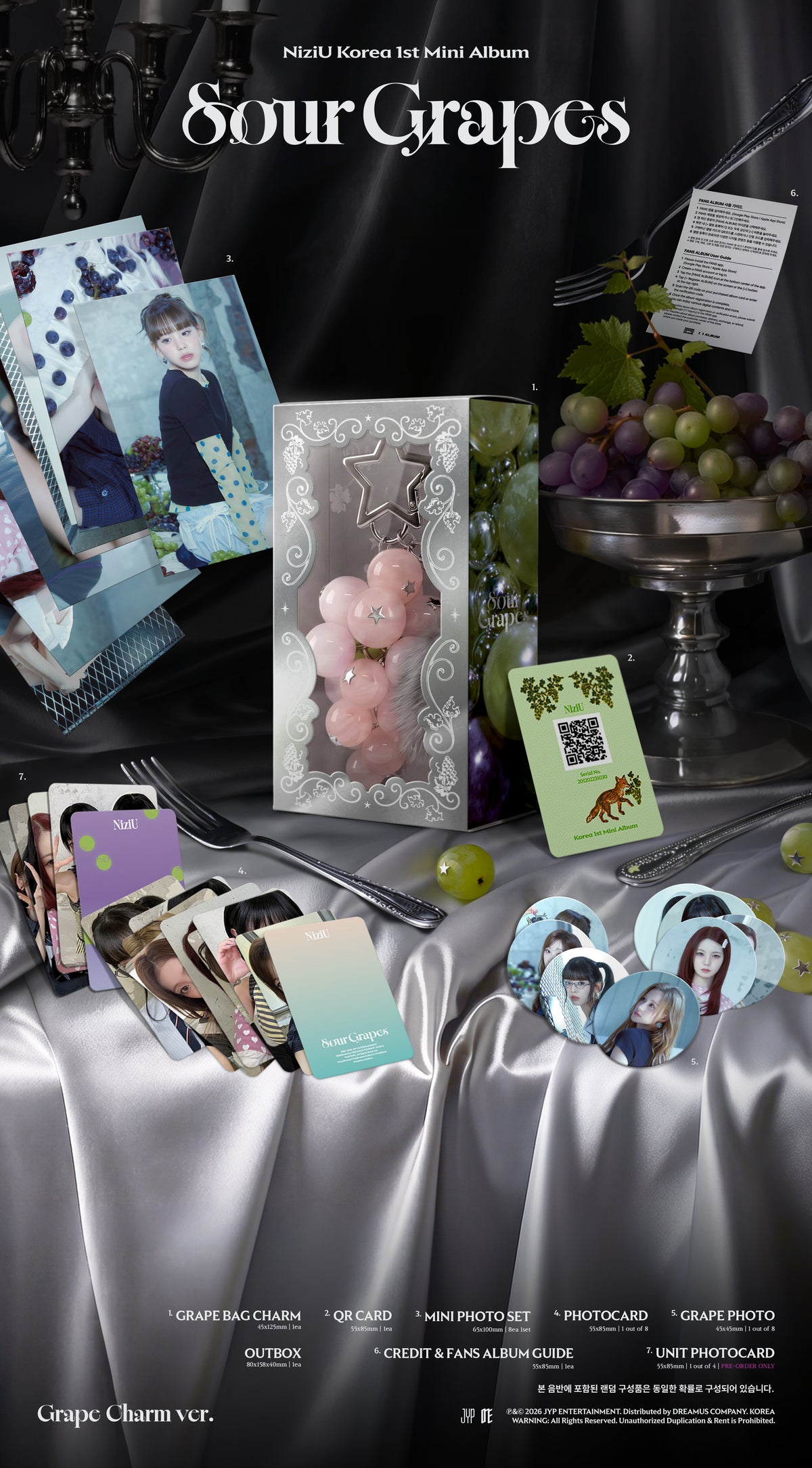 (Pre-Order) NiziU - Sour Grapes - 1st Mini Album (Grape Charm Ver.)