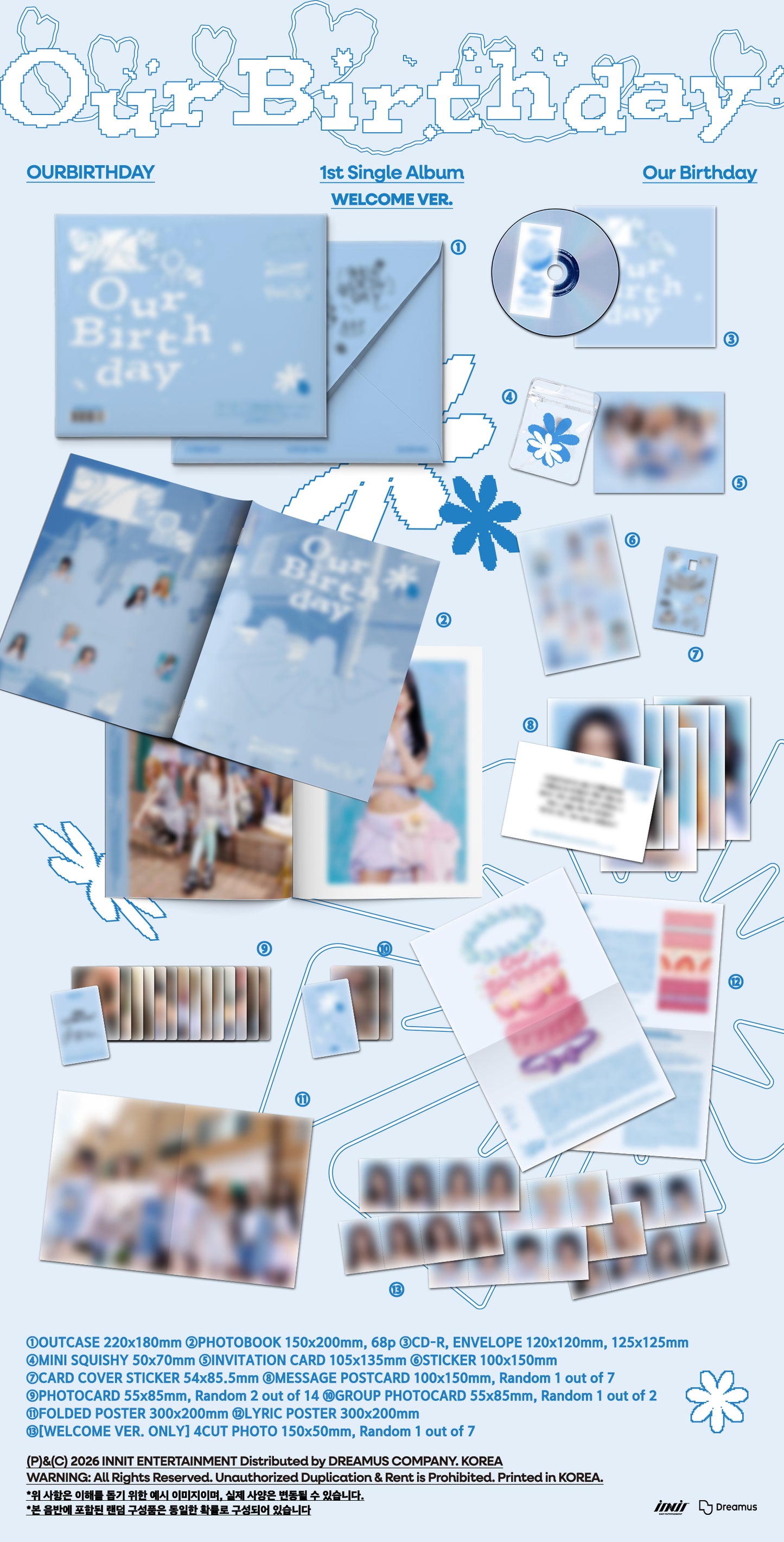 (Pre-Order) OURBIRTHDAY - Our Birthday - 1st Single Album (PHOTOBOOK Ver.)