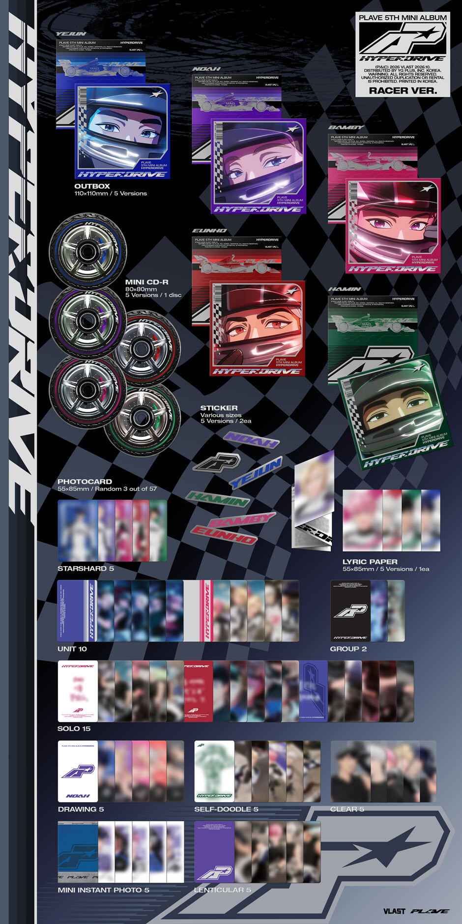 (Pre-Order) PLAVE - HYPERDRIVE - 5th Mini Album (Racer Ver.)
